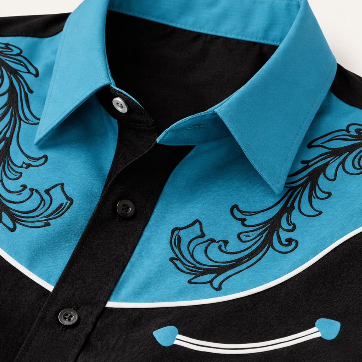 The Briarstone Park Men’s Two Tone Patchwork Western Lightweight Denim Shirt