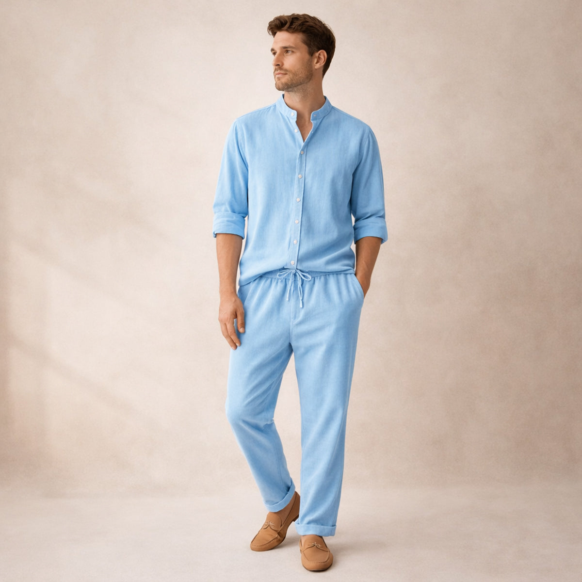 The Marble Arch Men’s Summer Casual Set – Shirt & Trousers