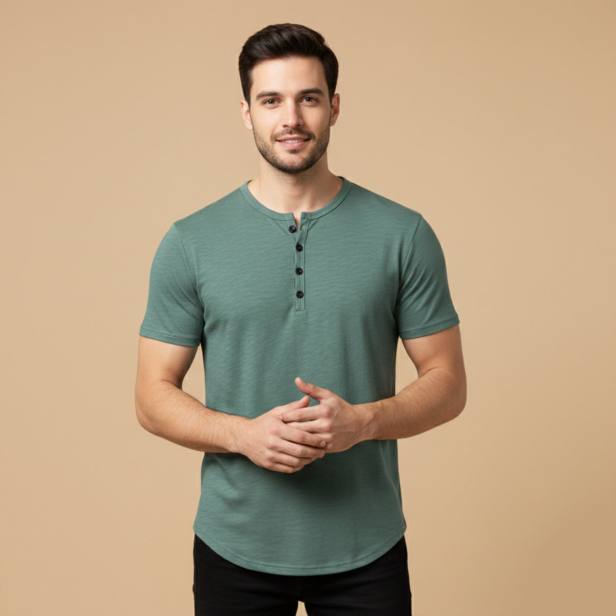The Bathwick Men’s Breathable Henley Collar Summer T Shirt