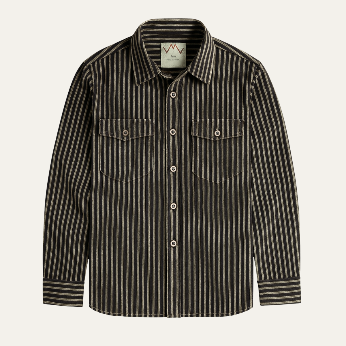 The Stratford Hill Men’s Retro Casual Button Up Striped Shirt
