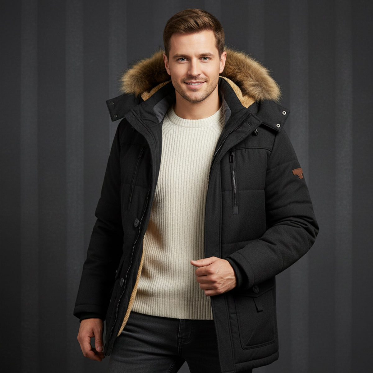 The Westminster Men's Warm Winter Parka Jacket with Fleece Lining