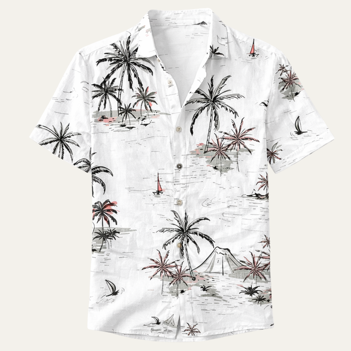 The Willowrun Men’s Classic Tropical Coconut Print Hawaiian Beach Shirt