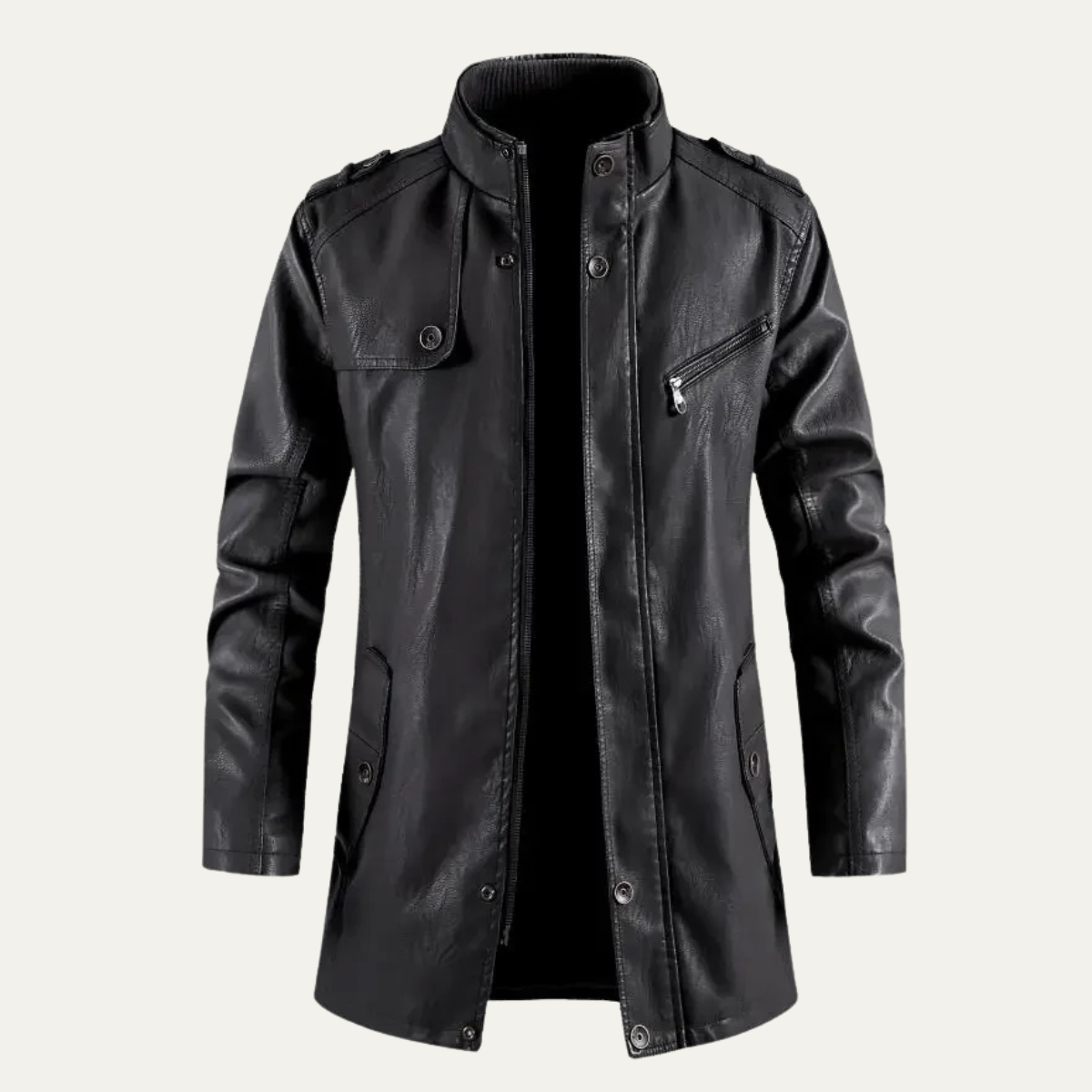 The Cernobbio Men’s Classic Thick Fleece Lined Leather Jacket