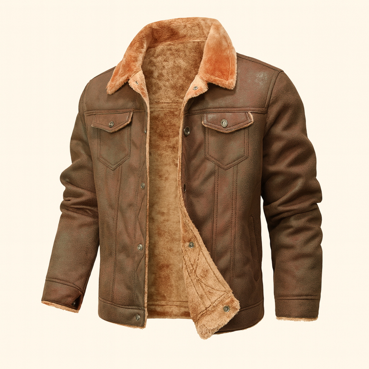 The Braxton Men’s Shearling Vintage Leather Jacket