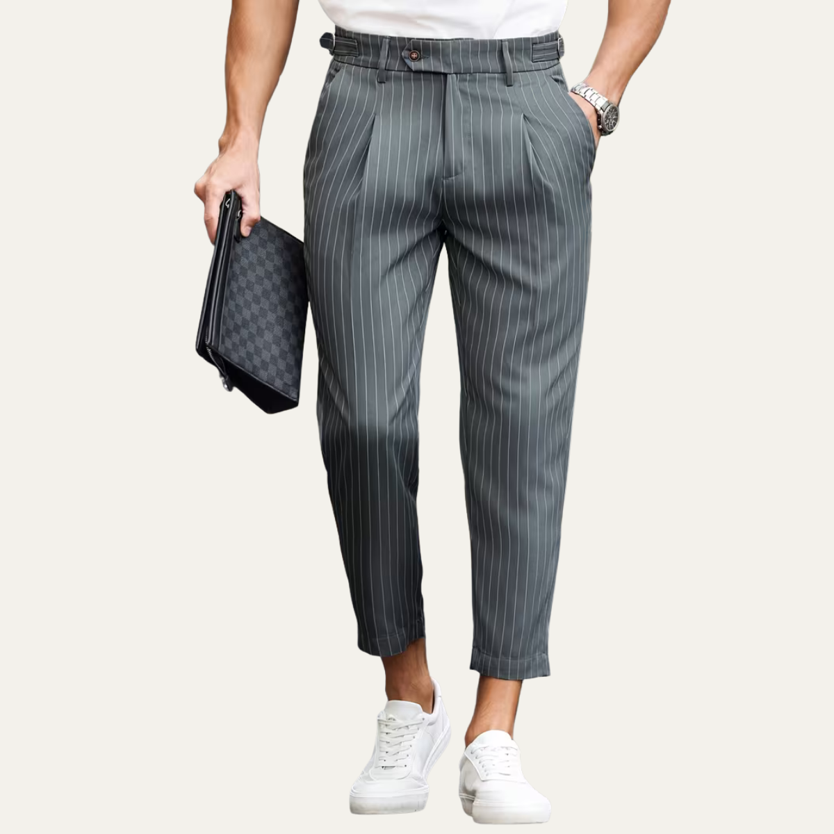The Cullen Bay Men’s  Slim Fit  Pinstripe Pleated Dress Pants