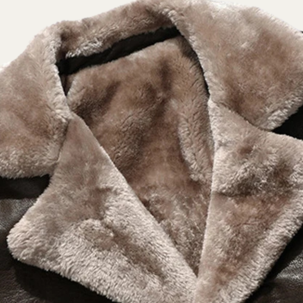 The Montefalco Men’s Button-Up Fur Lined Long Leather Winter Coat