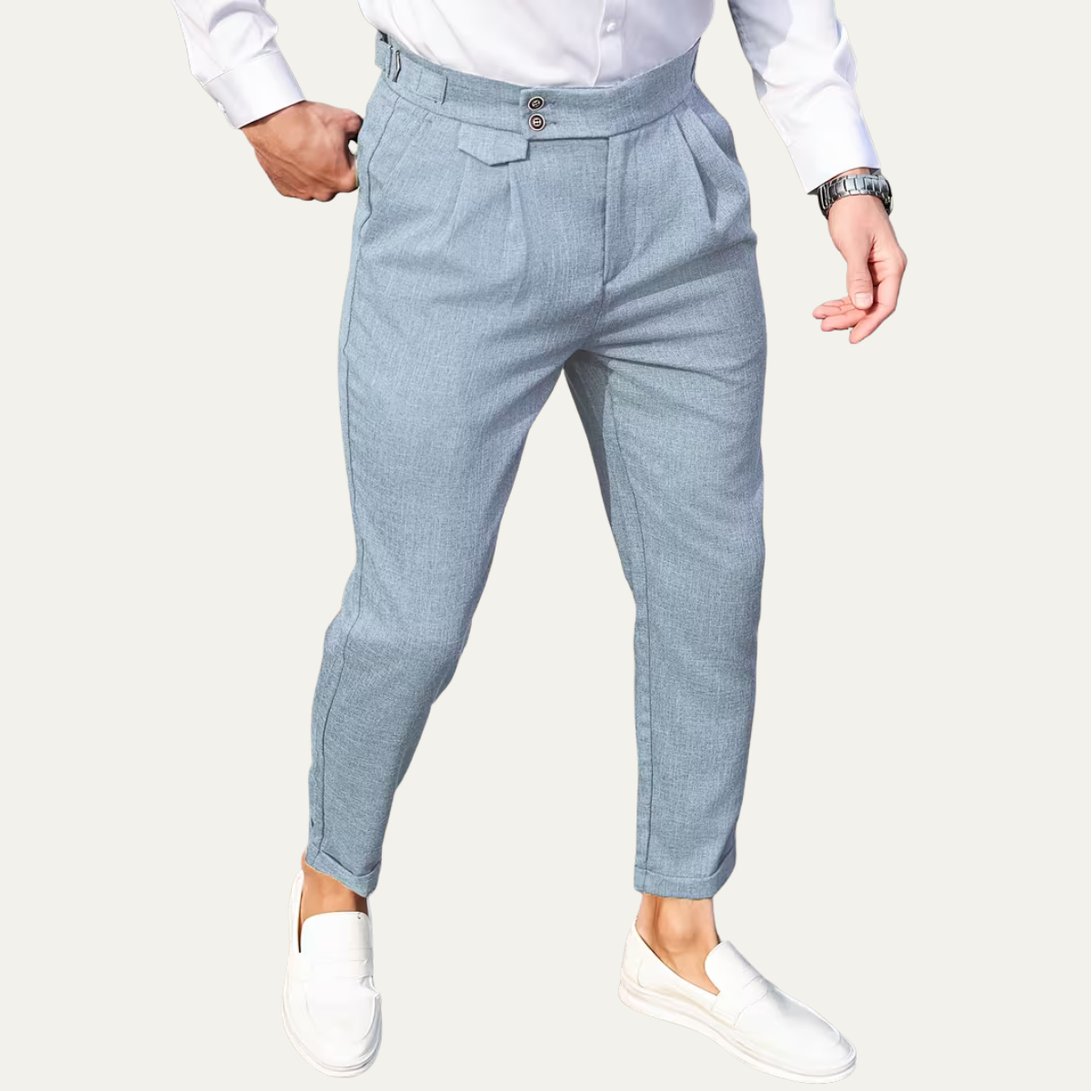The Hobart Men’s Tailored High Waisted Pleated Dress Pants
