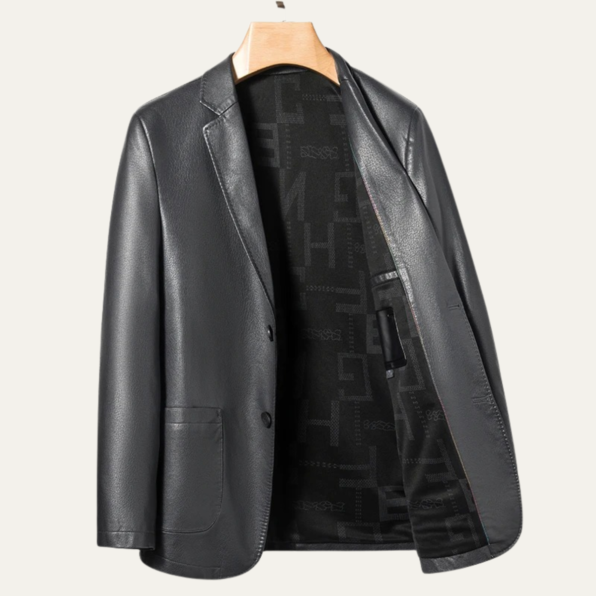 The Brookridge Men’s Slim Fit Leather Blazer Jacket