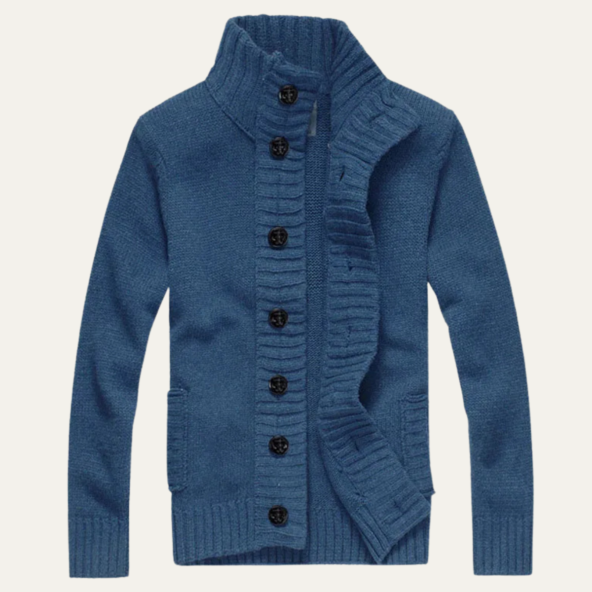 The Corsica Men’s Chunky Winter Button Up Knit High Neck Cardigan