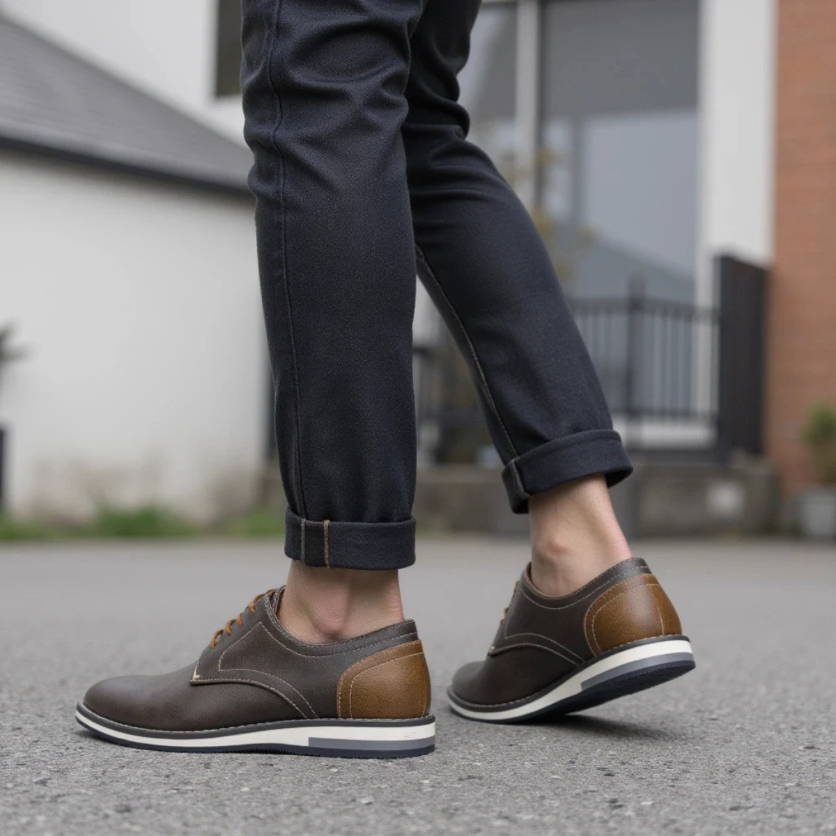 The Hartwell Men’s Two Tone Casual Oxford Leather Sneakers