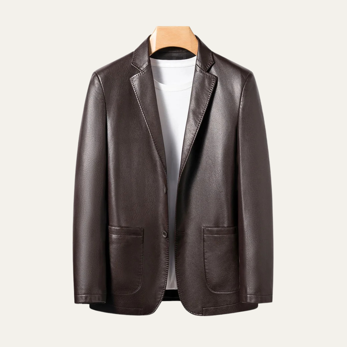 The Posillipo Men’s Smart Faux Winter Leather Blazer Jacket