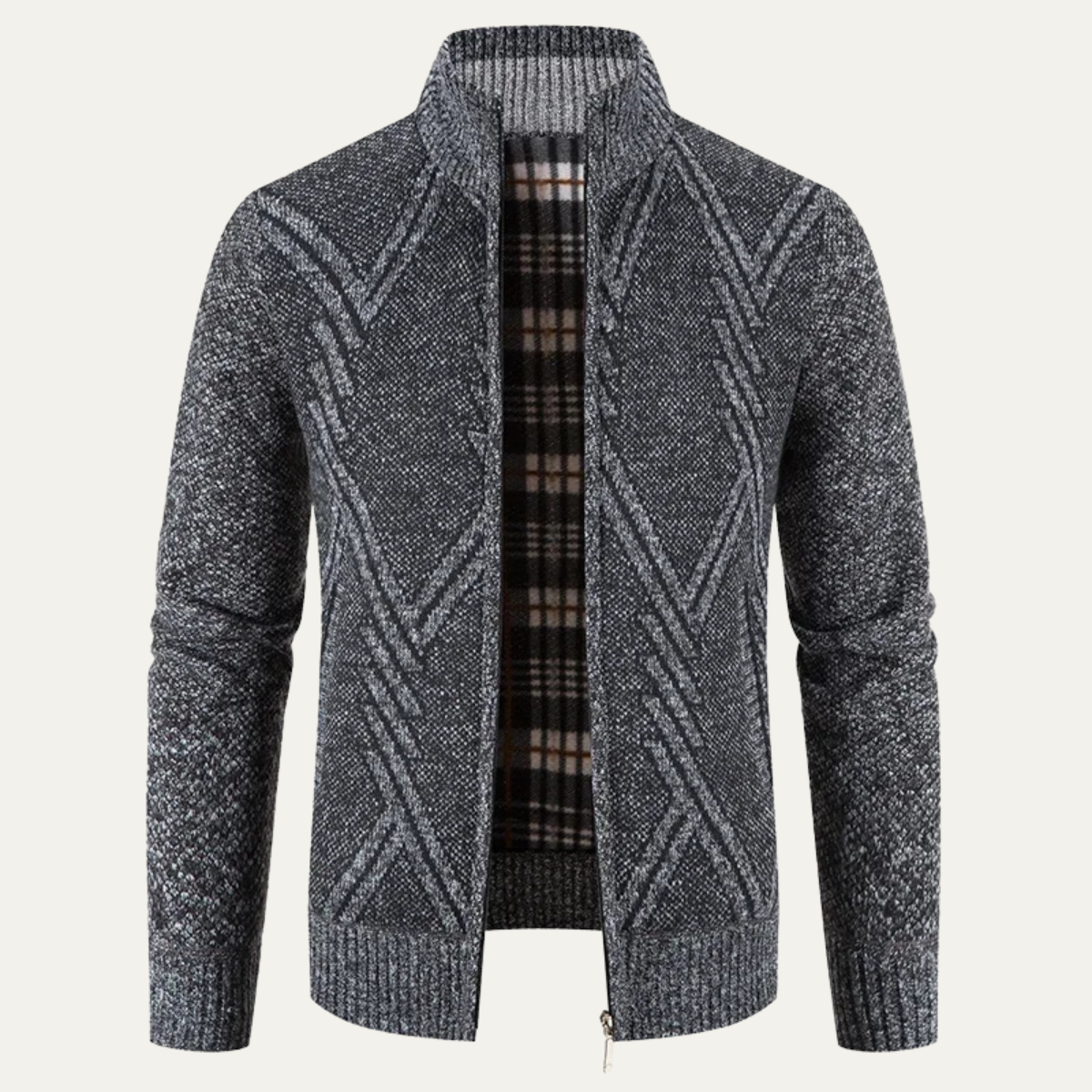 The Alford Men's Knitted Winter Zip  Cardigan