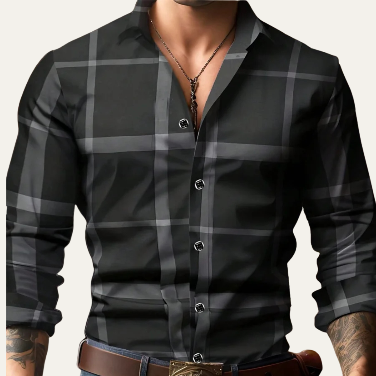The Ashridge Men’s Classic Plaid Button Down Casual Shirt