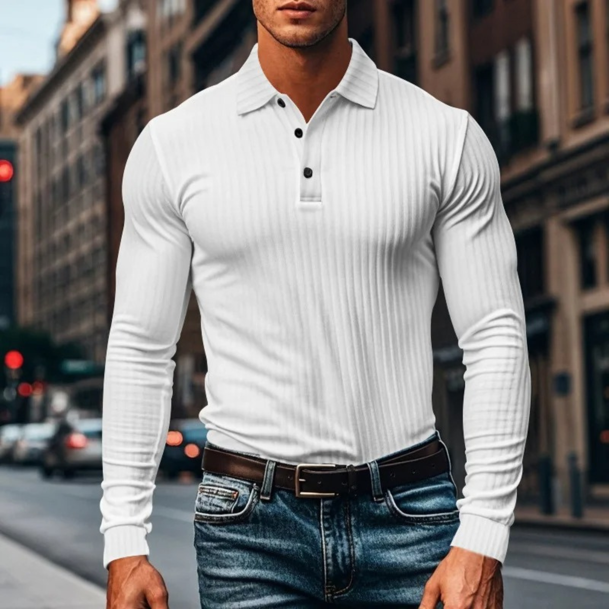 The Sorrento Men’s Ribbed Knitted Polo Shirt