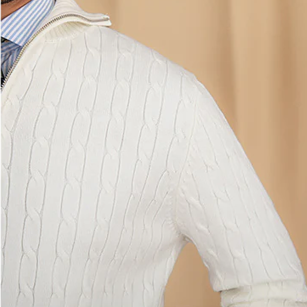 The Santorini Men's Half Zip Cable Knit Sweater