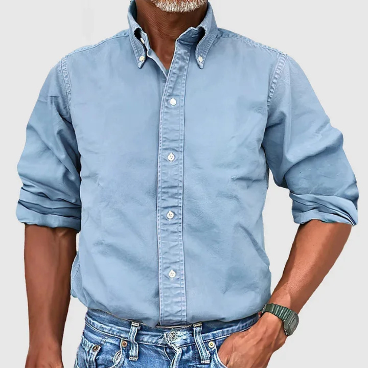 The Asti Men’s Solid Color Button Down Business Shirt