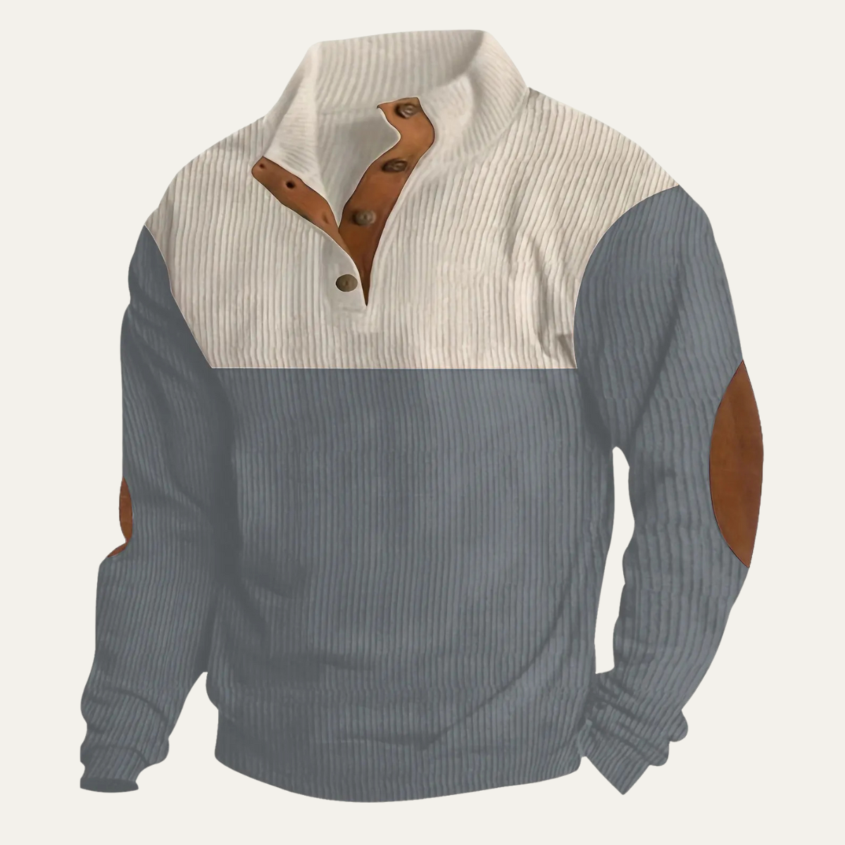 The Saint Tropez Men’s Casual Corduroy Sweater with Suede Elbow Patches
