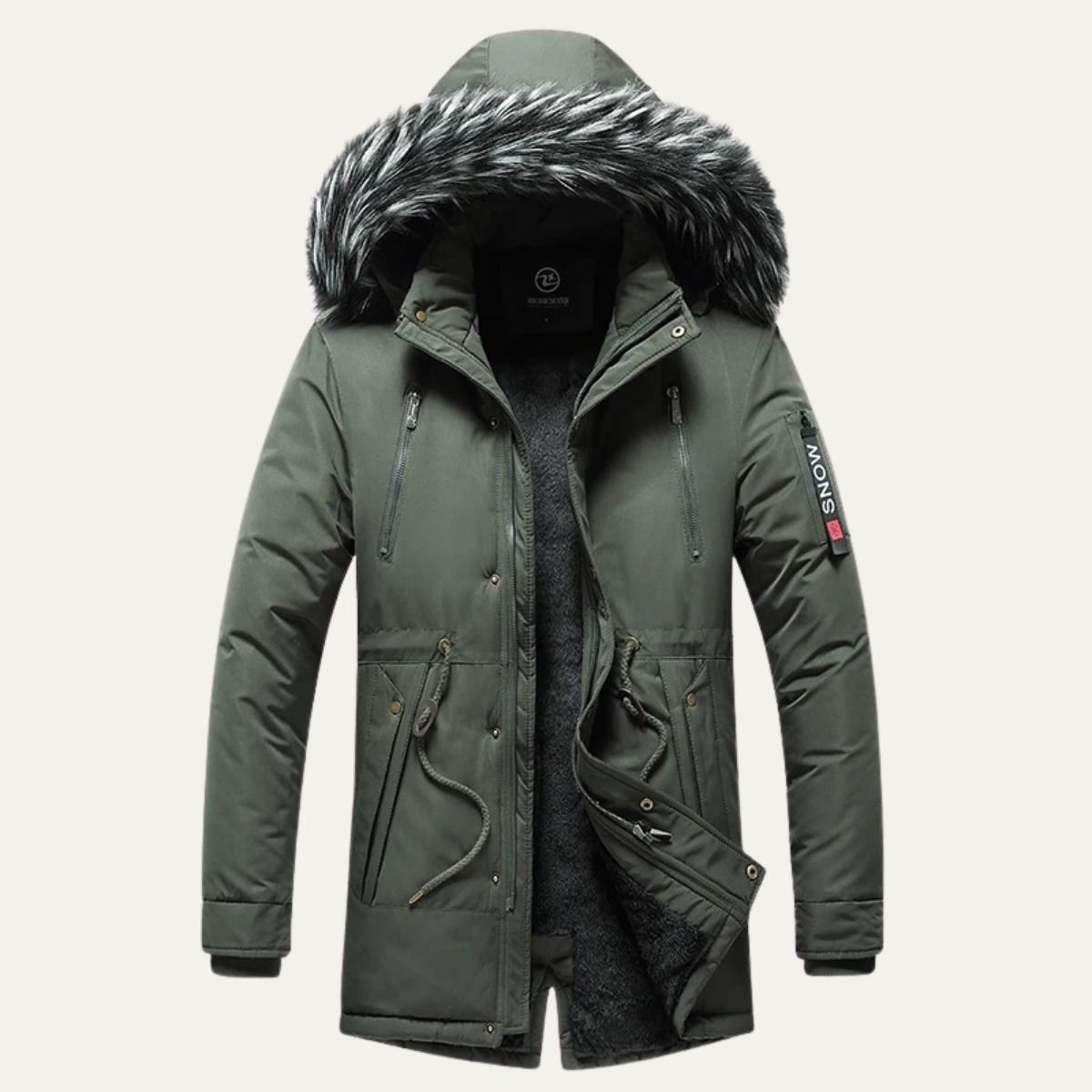 The Ragusa Men's Winter Warm Detachable Fur Hooded Jacket