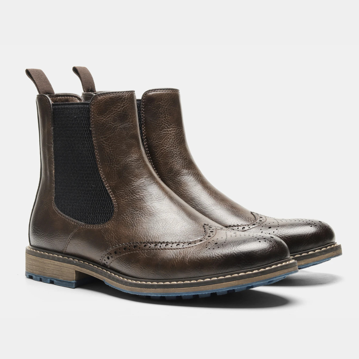 The Monopoli Men’s Classic Brogue Slip On Chelsea Boots