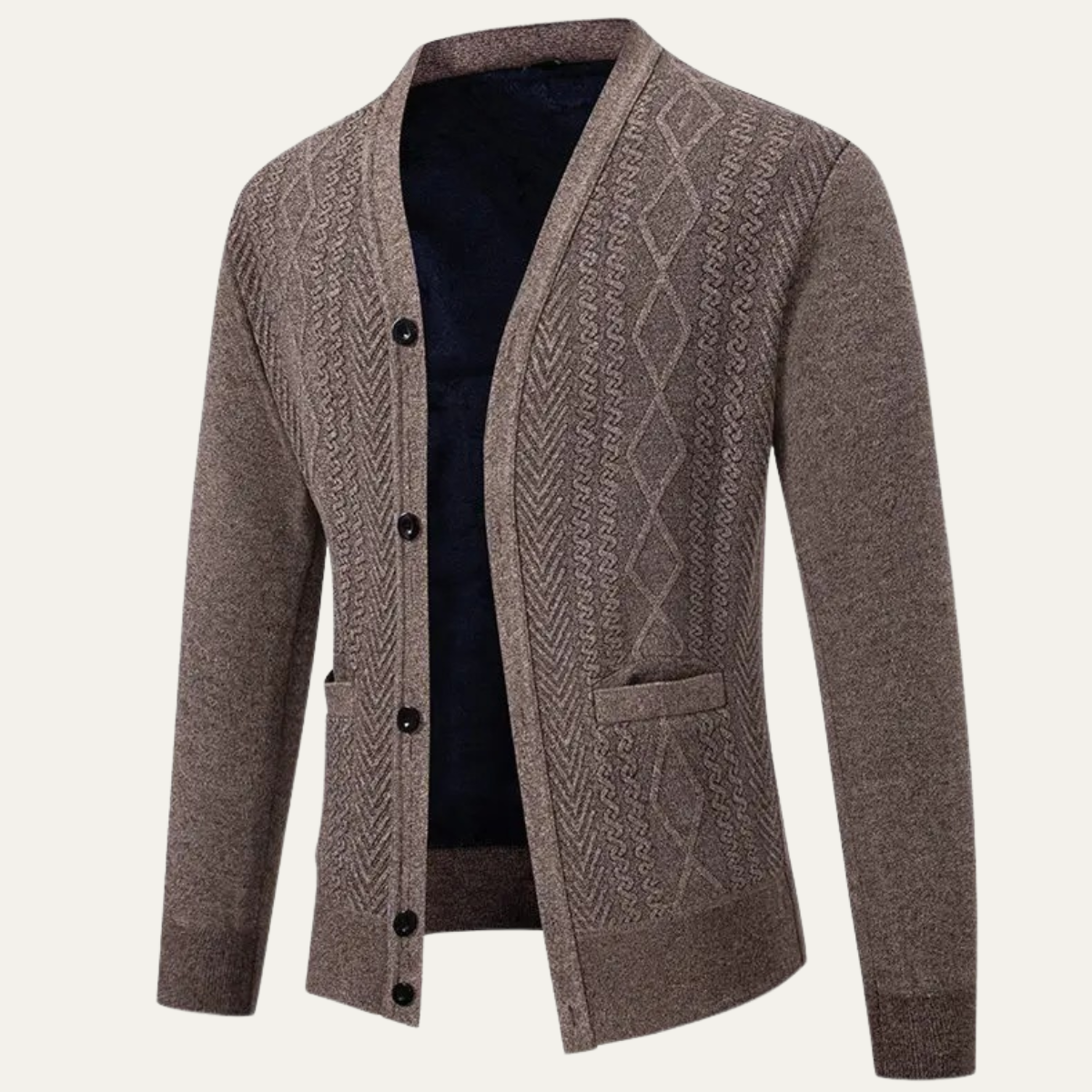 The Llangollen Men’s Button Up Casual Knit Cardigan with Pockets