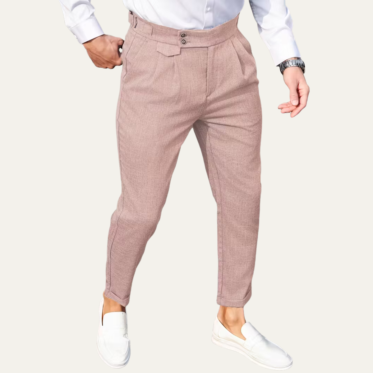 The Hobart Men’s Tailored High Waisted Pleated Dress Pants
