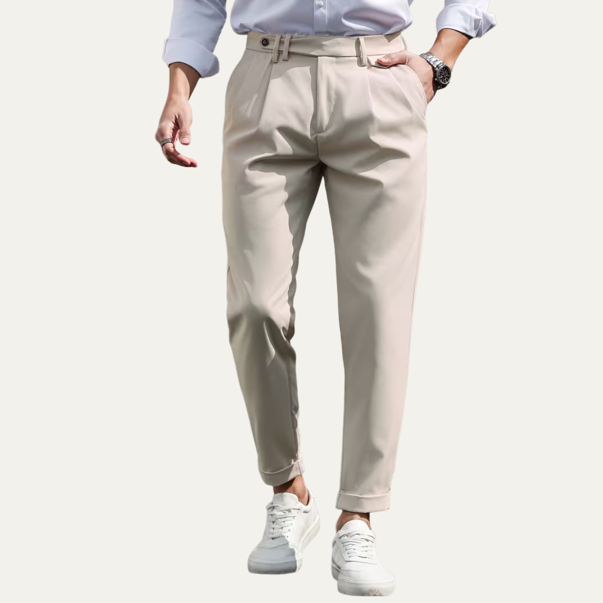 The Burleigh Men’s Tailored Slim Fit Pleated Casual Dress Pants