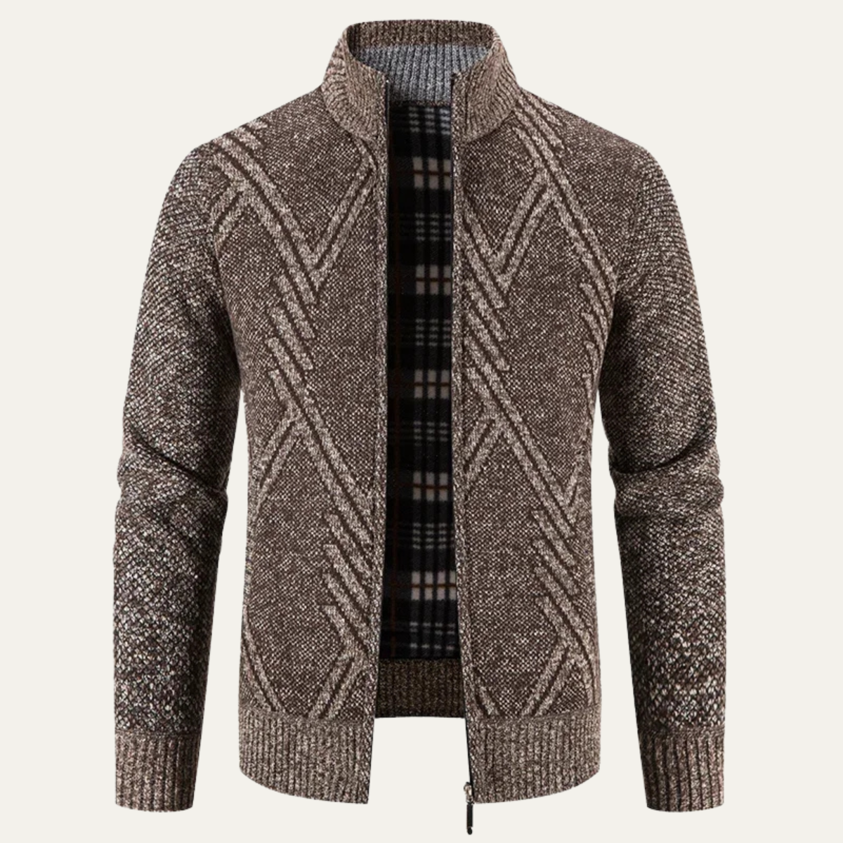 The Alford Men's Knitted Winter Zip  Cardigan