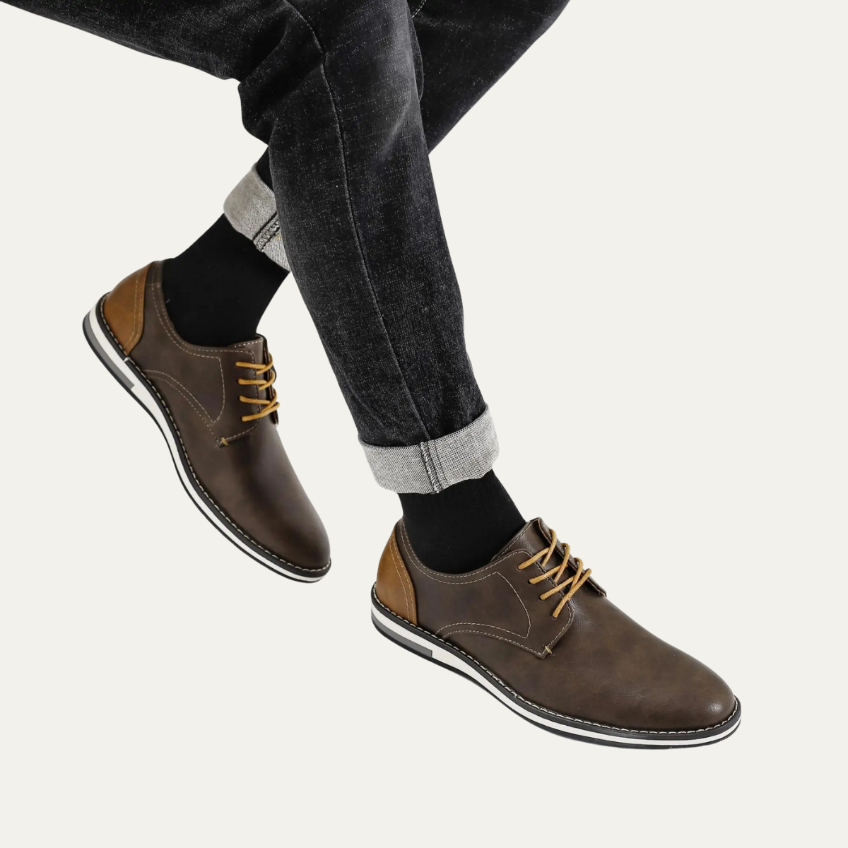 The Hartwell Men’s Two Tone Casual Oxford Leather Sneakers