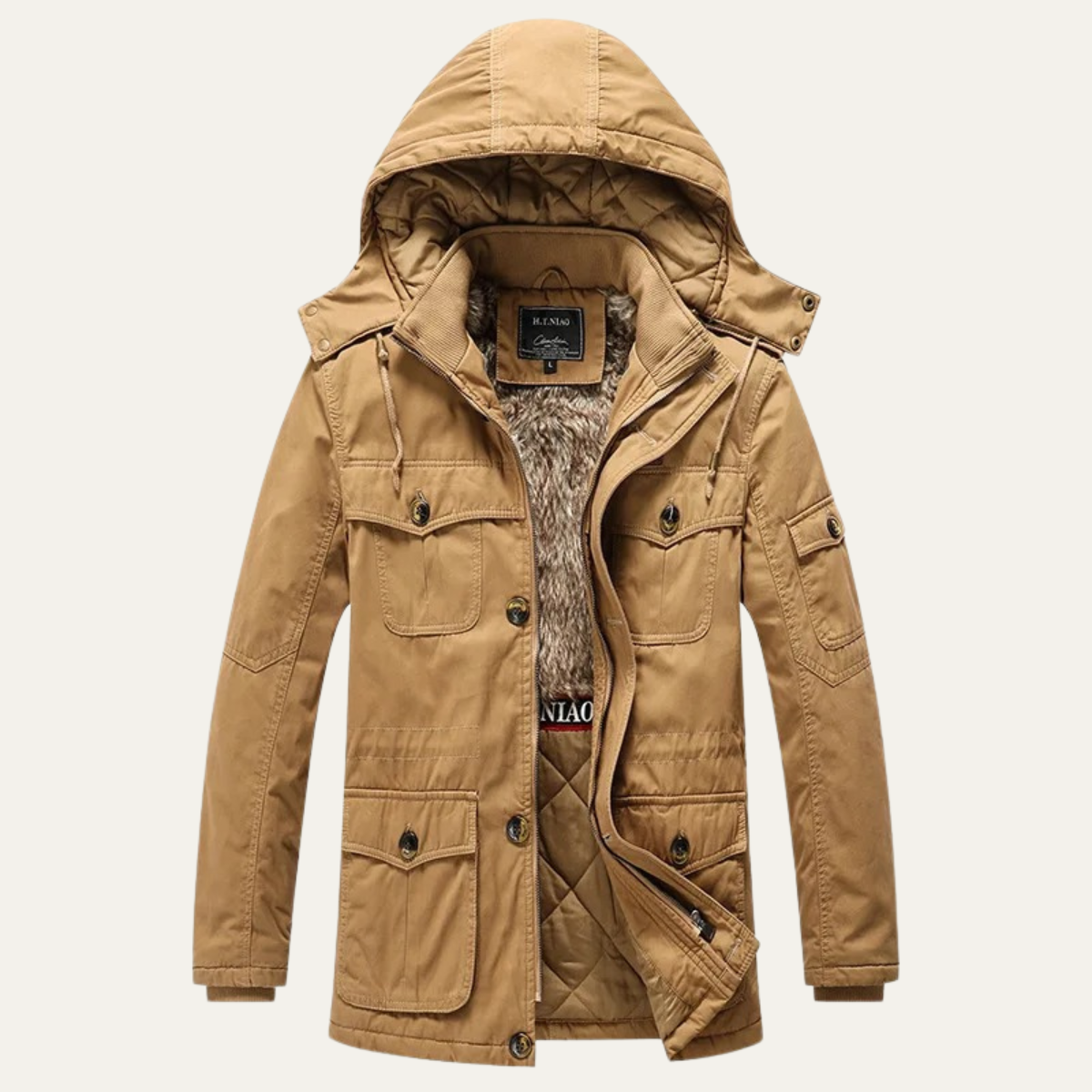 The Valpolicella Men’s Winter Hooded Parka Jacket with Fleece Lining