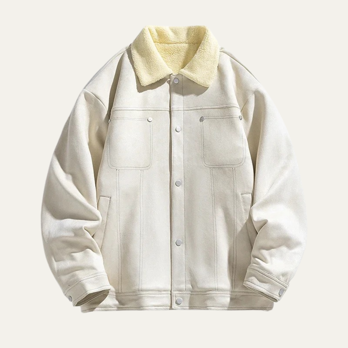 The Sicilia Men’s Fleece Lined Suede Sherpa Jacket with Shearling Collar