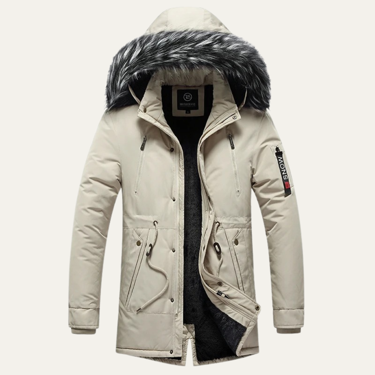 The Ragusa Men's Winter Warm Detachable Fur Hooded Jacket