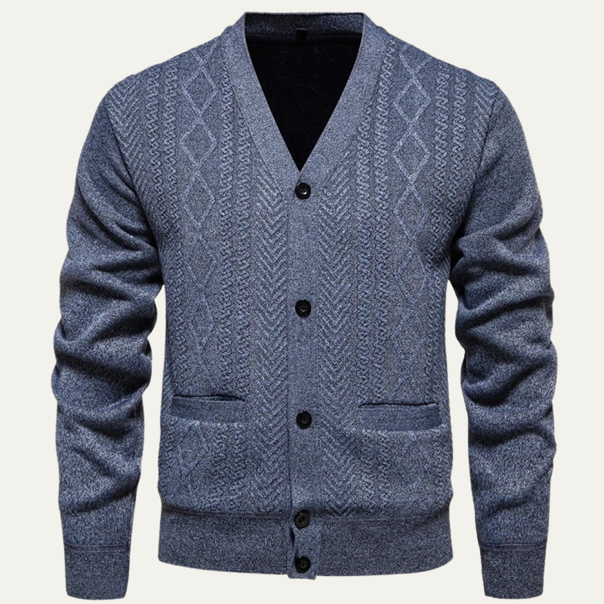 The Llangollen Men’s Button Up Casual Knit Cardigan with Pockets