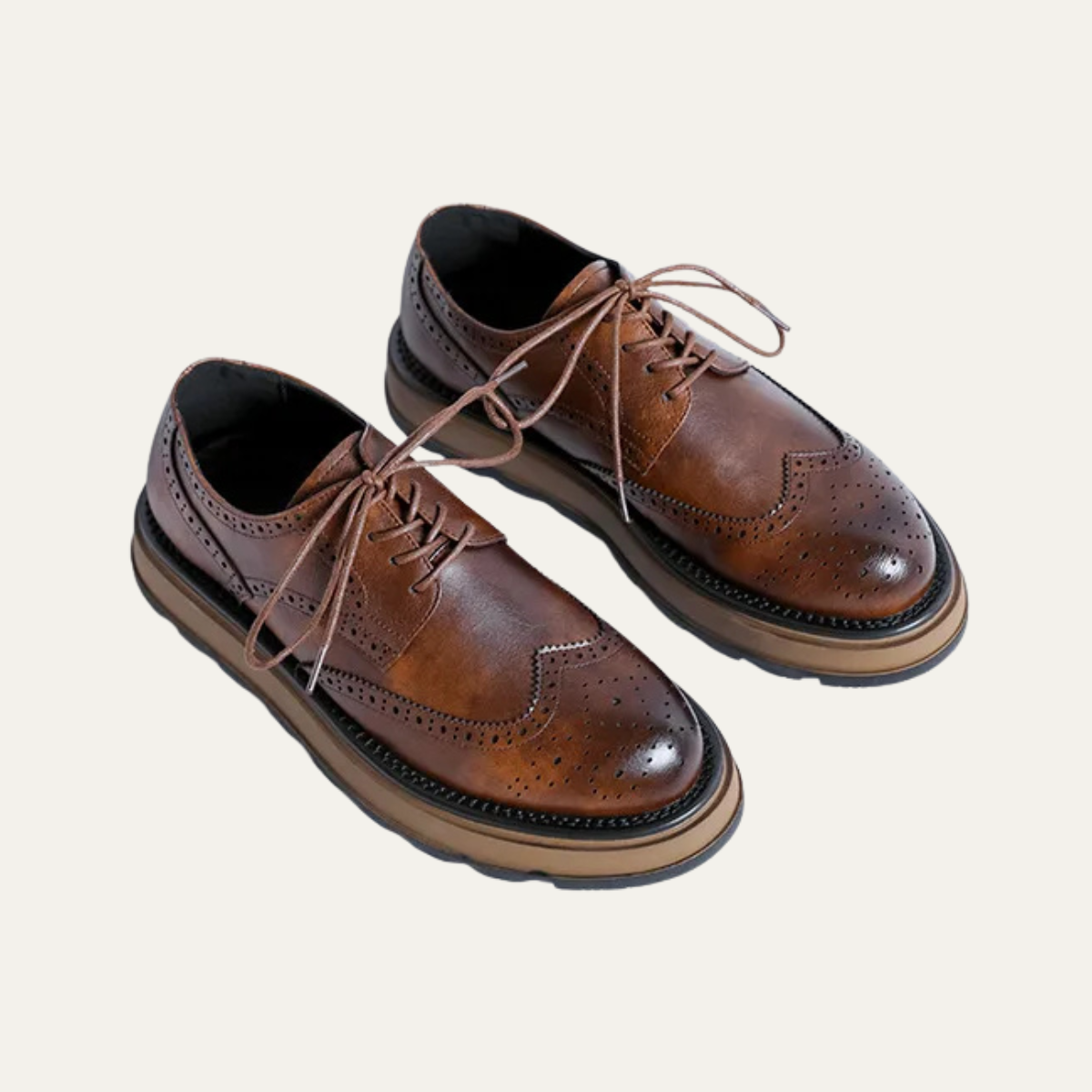The Montalcino Men’s Leather Brogue Classic Lace Up Dress Shoes