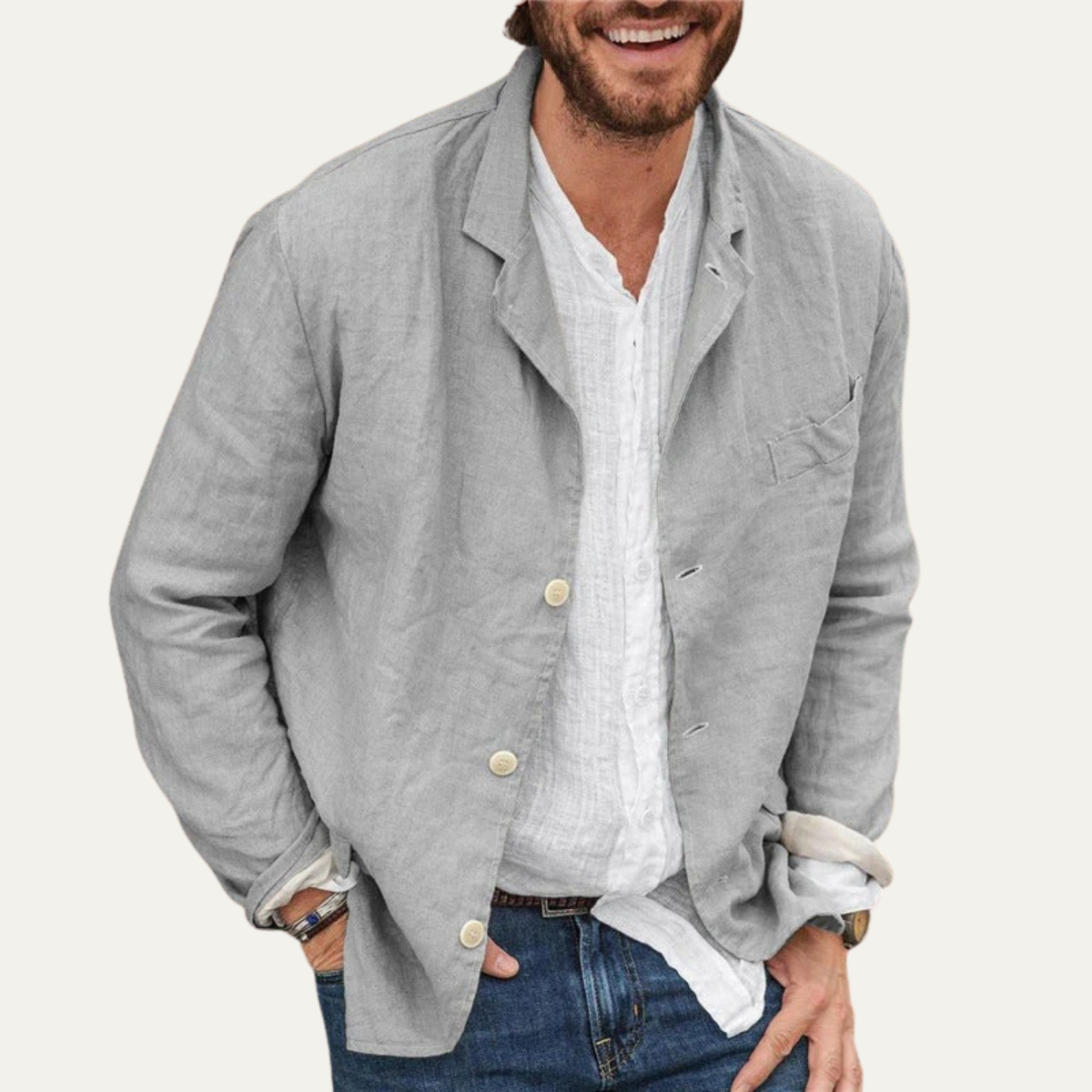 The Milan Men's Stylish Linen Jacket - Lightweight Blazer