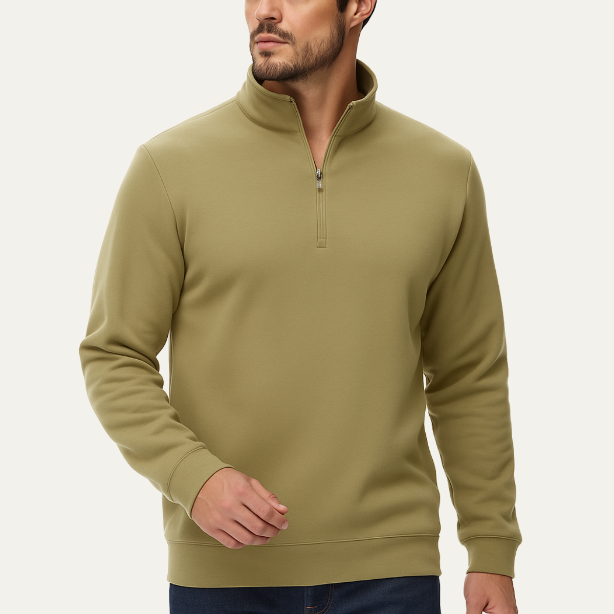 The Trebbiano Men’s Fleece Half Zip Turtleneck Sweater