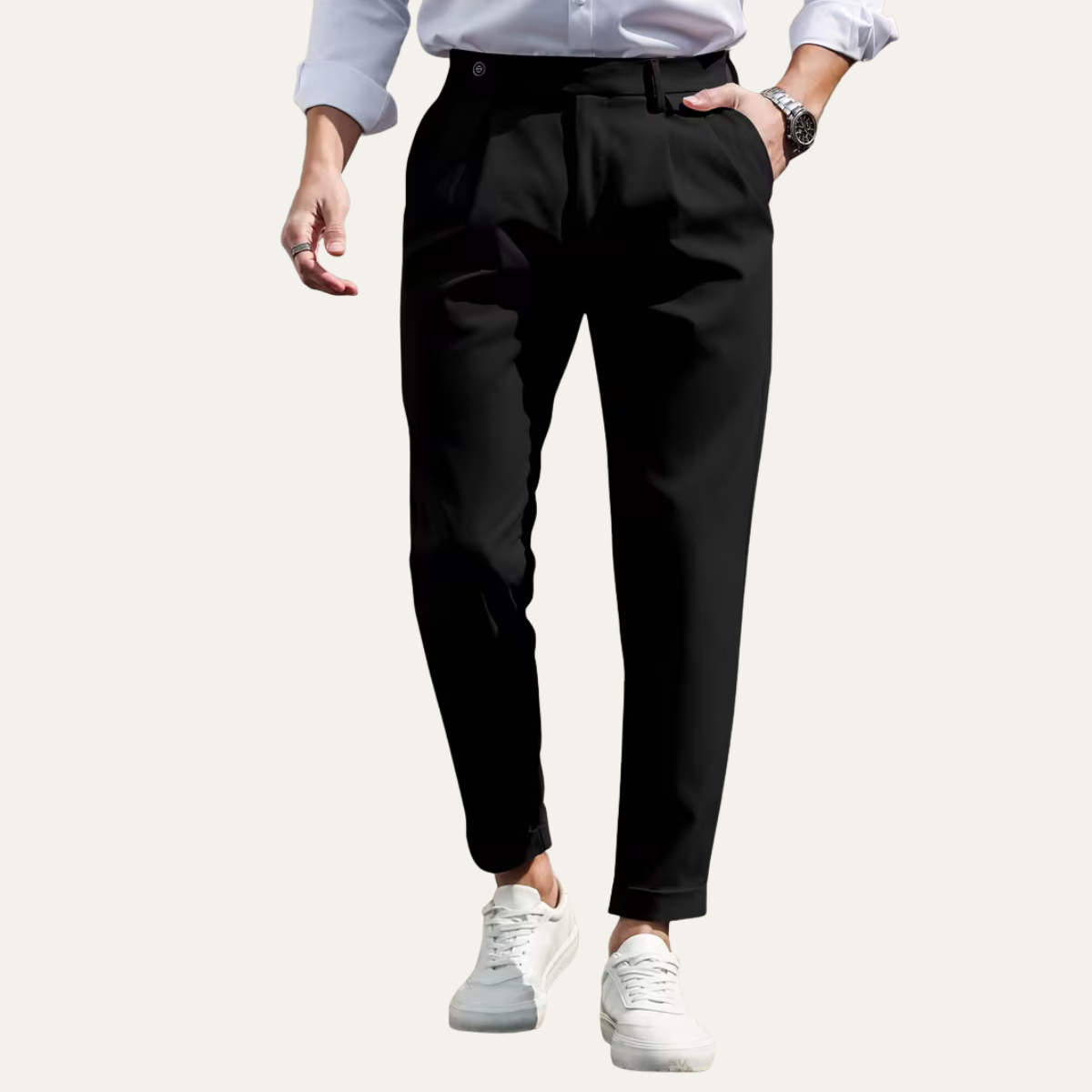 The Burleigh Men’s Tailored Slim Fit Pleated Casual Dress Pants