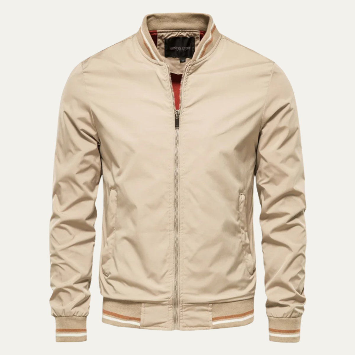 Men's Lightweight Bomber Jacket Sage Green Zip Up