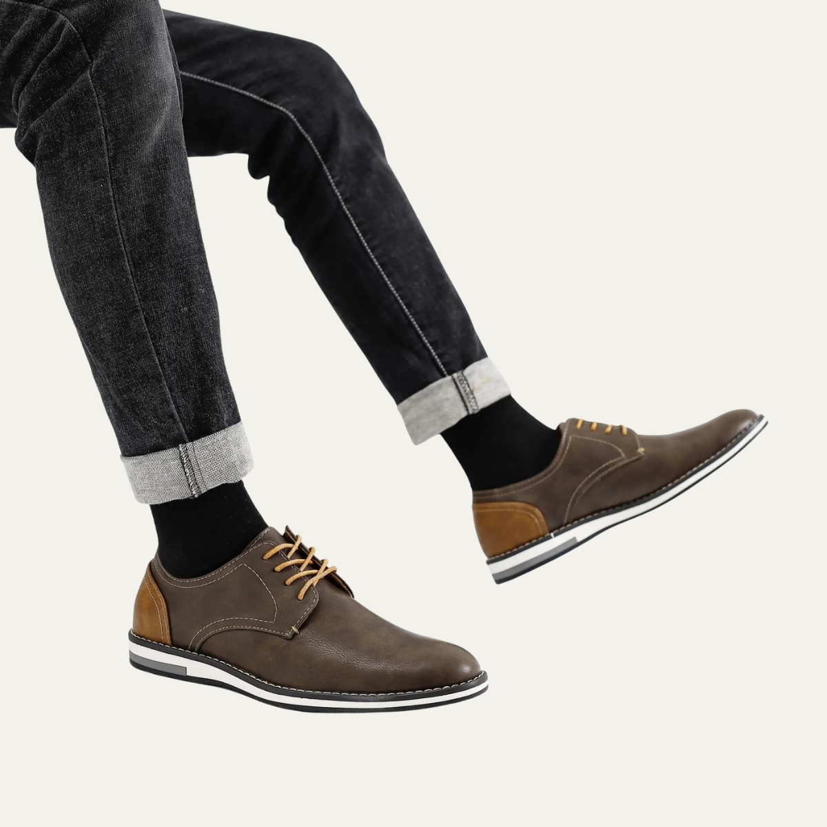 The Hartwell Men’s Two Tone Casual Oxford Leather Sneakers