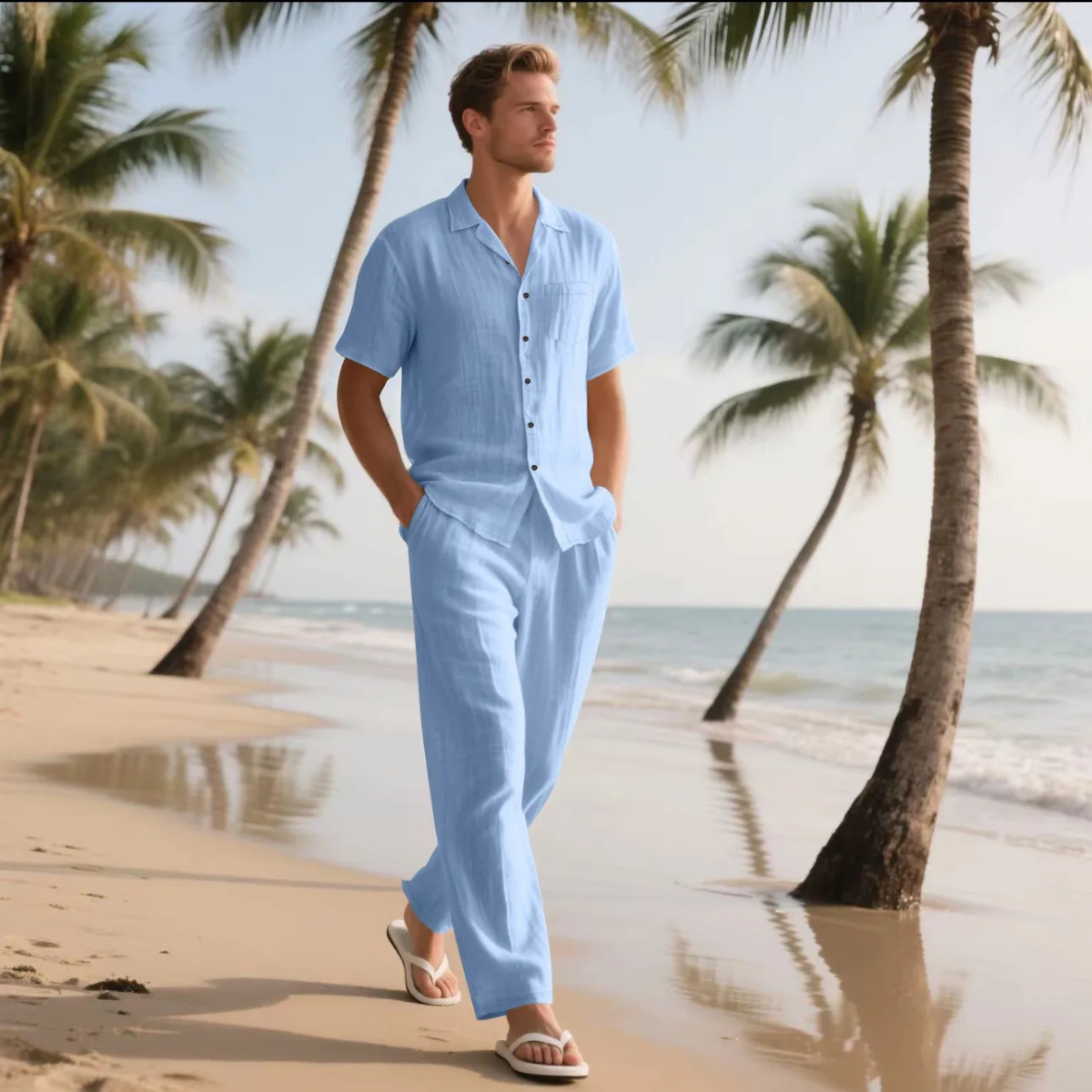The Silvercrest Men's Lightweight Casual Two Piece – Set Shirt & Pants