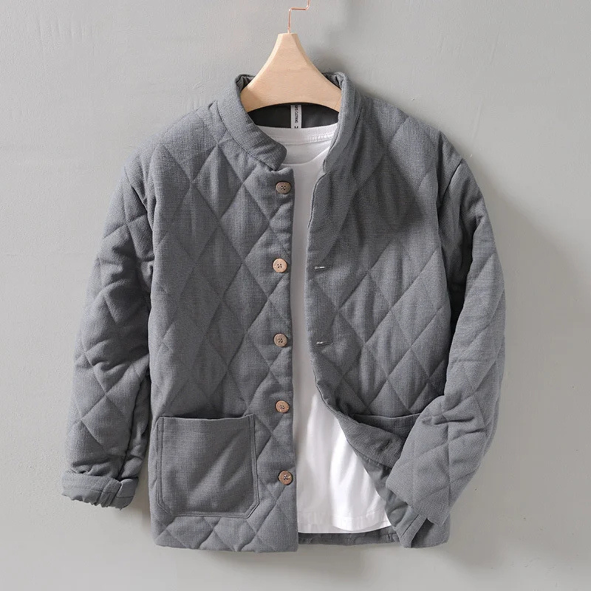 The Richmond Hill Men’s Vintage Quilted Padded Stand Collar Jacket