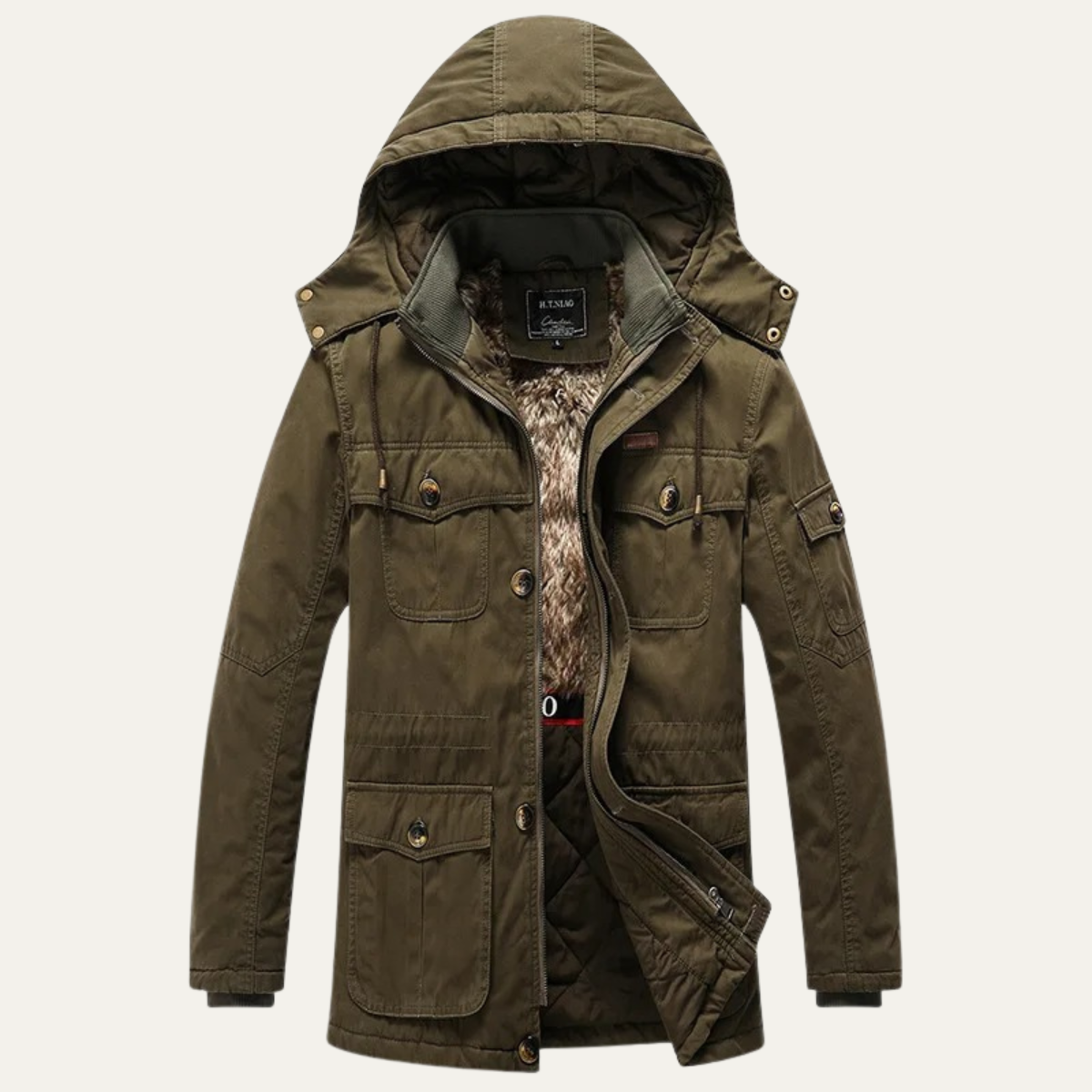 The Valpolicella Men’s Winter Hooded Parka Jacket with Fleece Lining