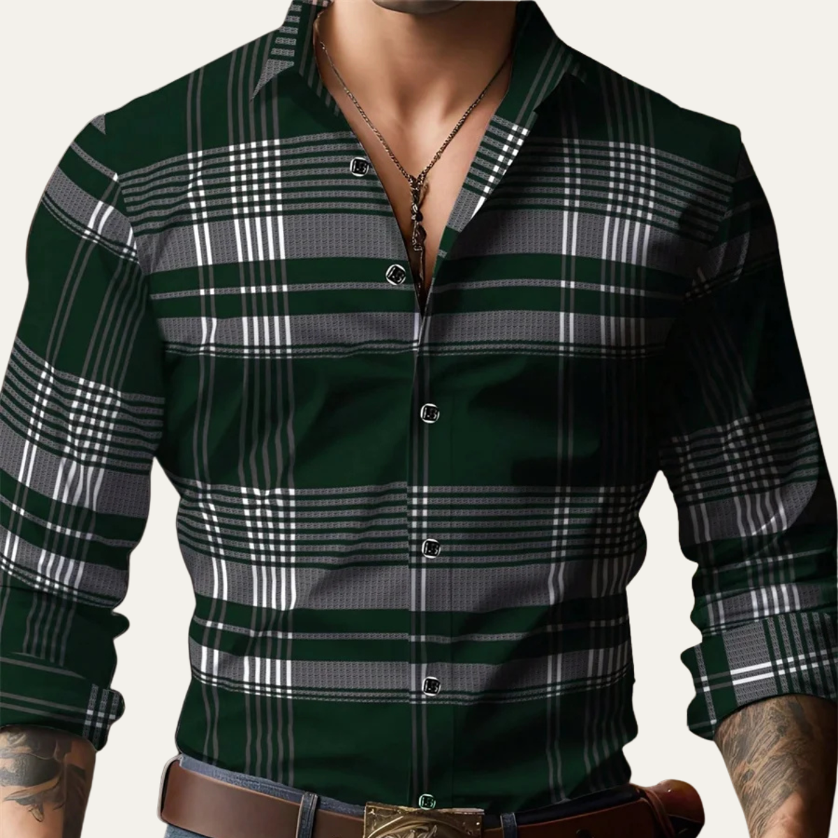The Ashridge Men’s Classic Plaid Button Down Casual Shirt