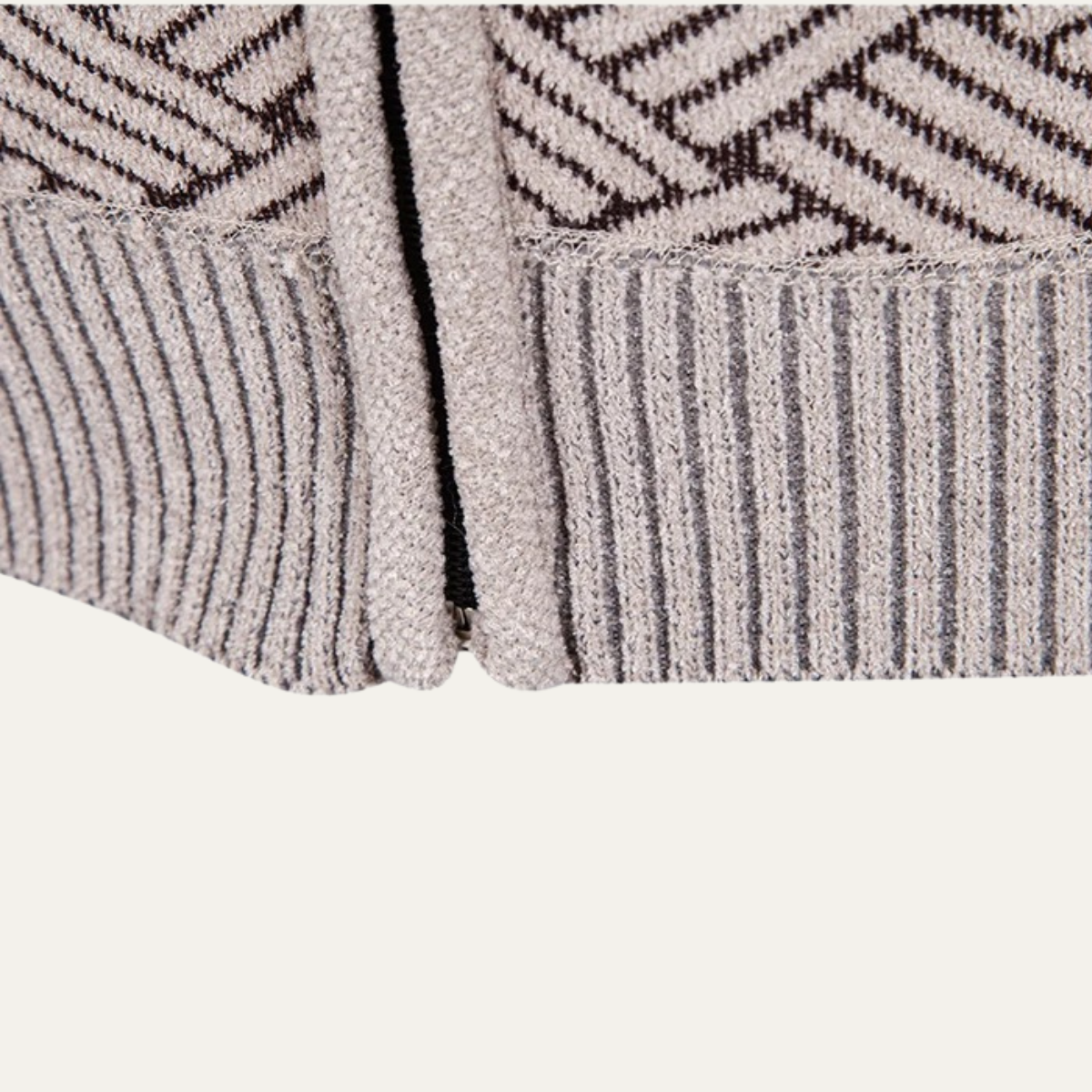 The Volterra Men’s Elegant Knit Diamond Pattern Jacket with Stand Collar