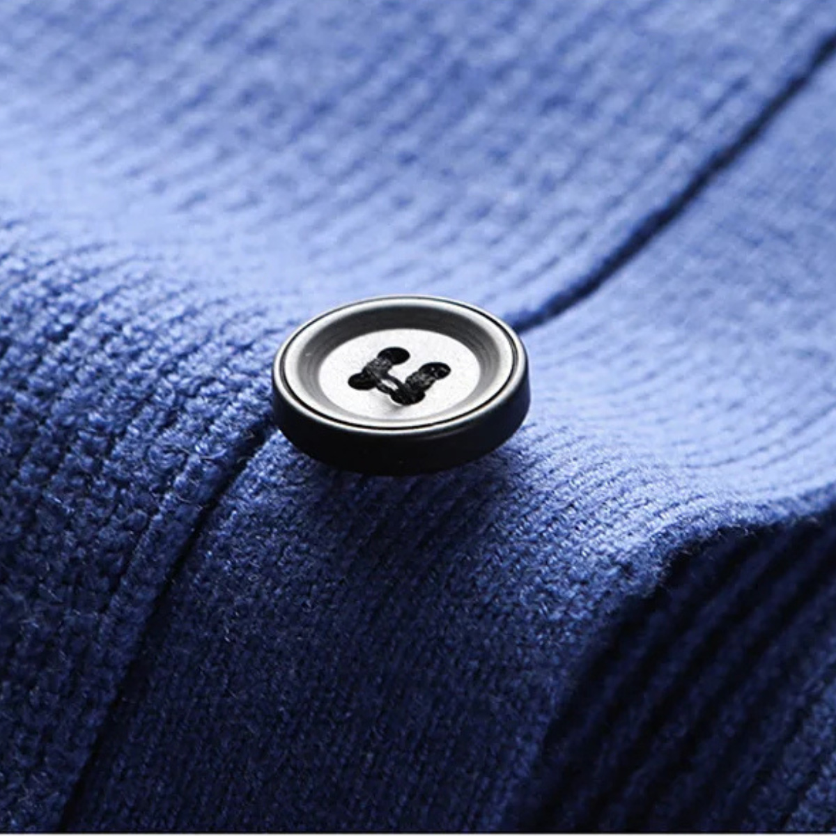 Men's Sweater Vest Blue Button Up V Neck