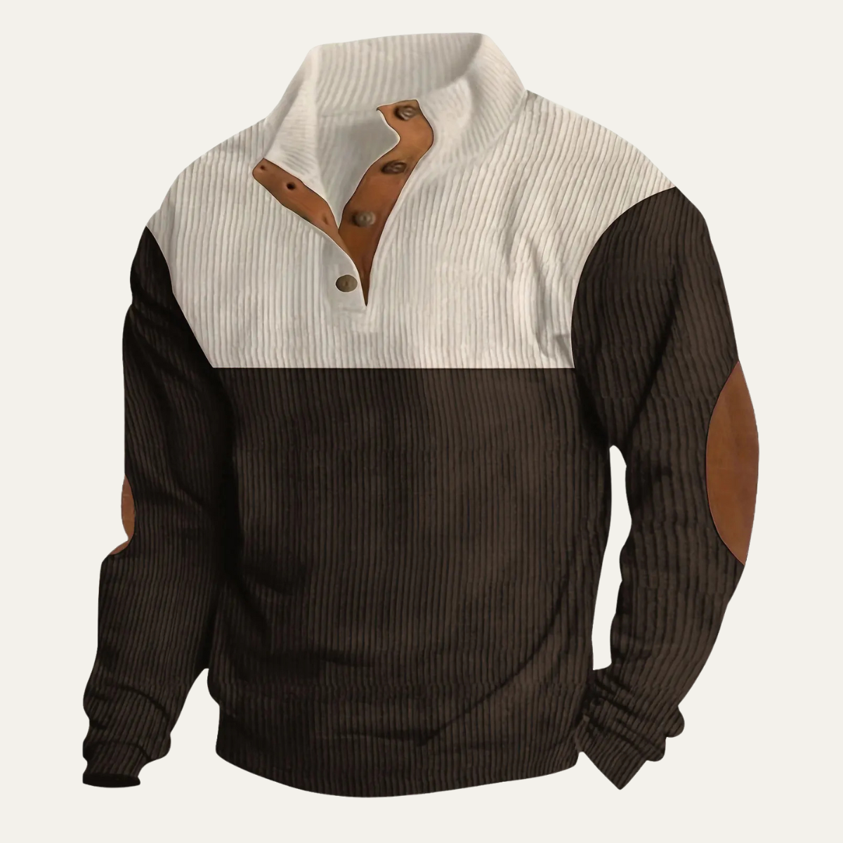 The Saint Tropez Men’s Casual Corduroy Sweater with Suede Elbow Patches