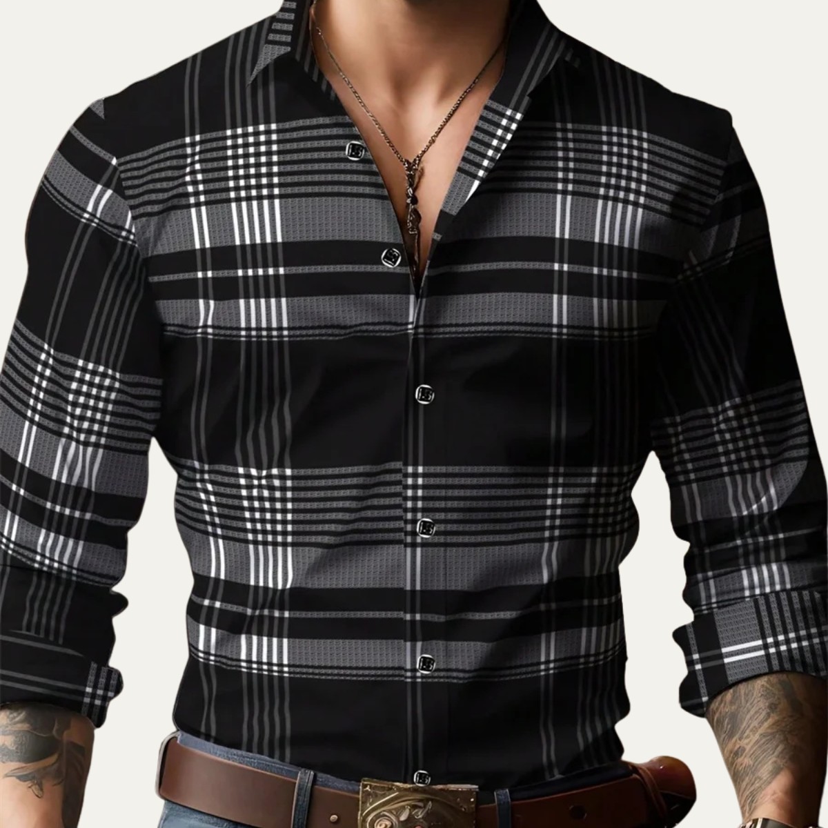 The Ashridge Men’s Classic Plaid Button Down Casual Shirt