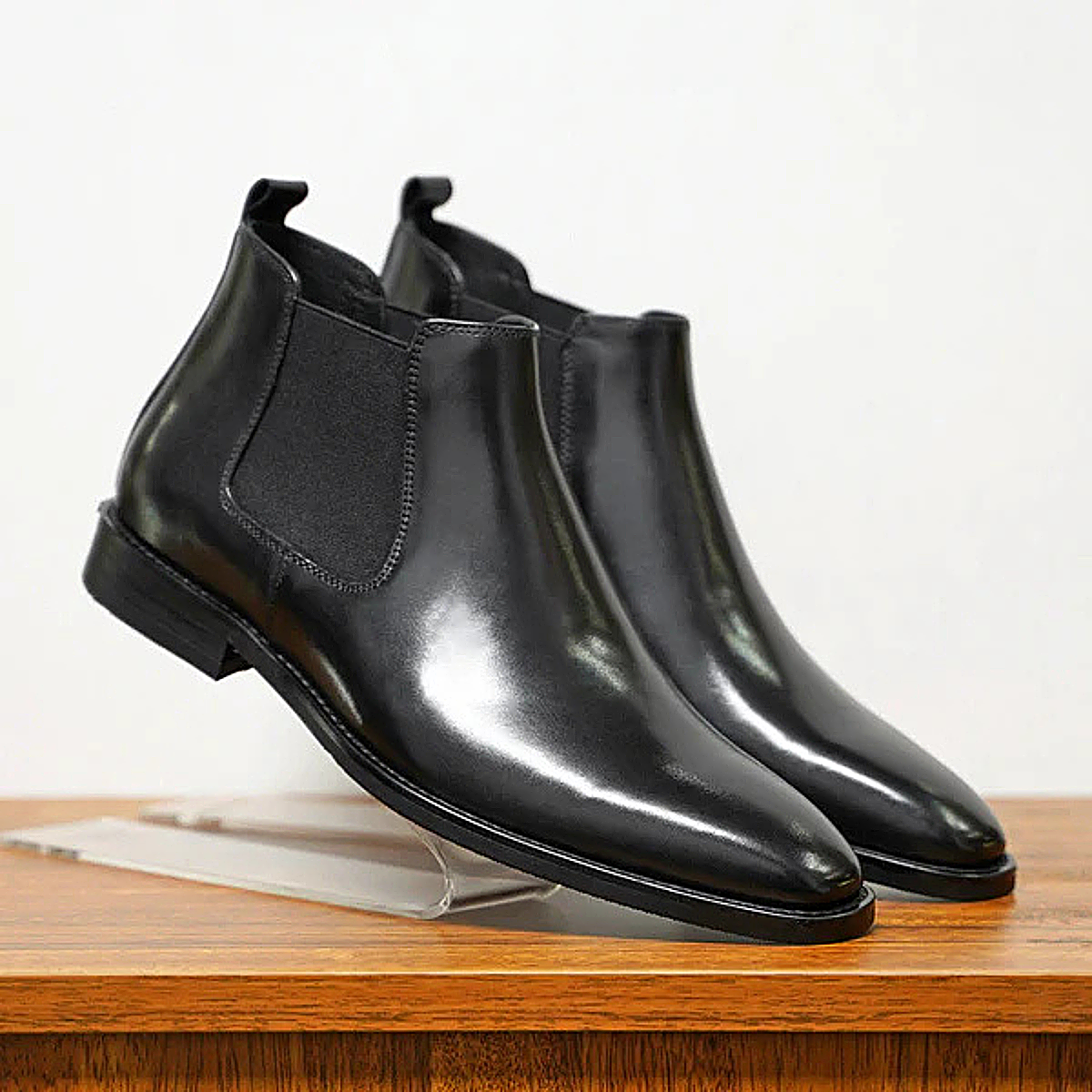 The Hawthorne  Sleek Slip On Ankle Leather Dress Boots