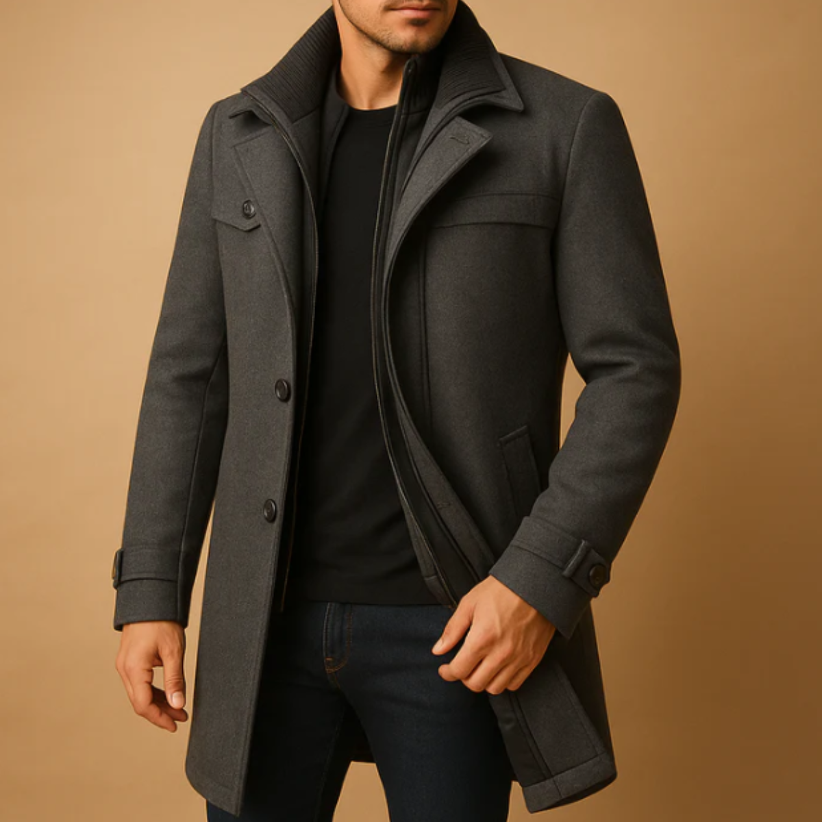 The Warwick Men’s Warm Adjustable Cuff Winter Coat