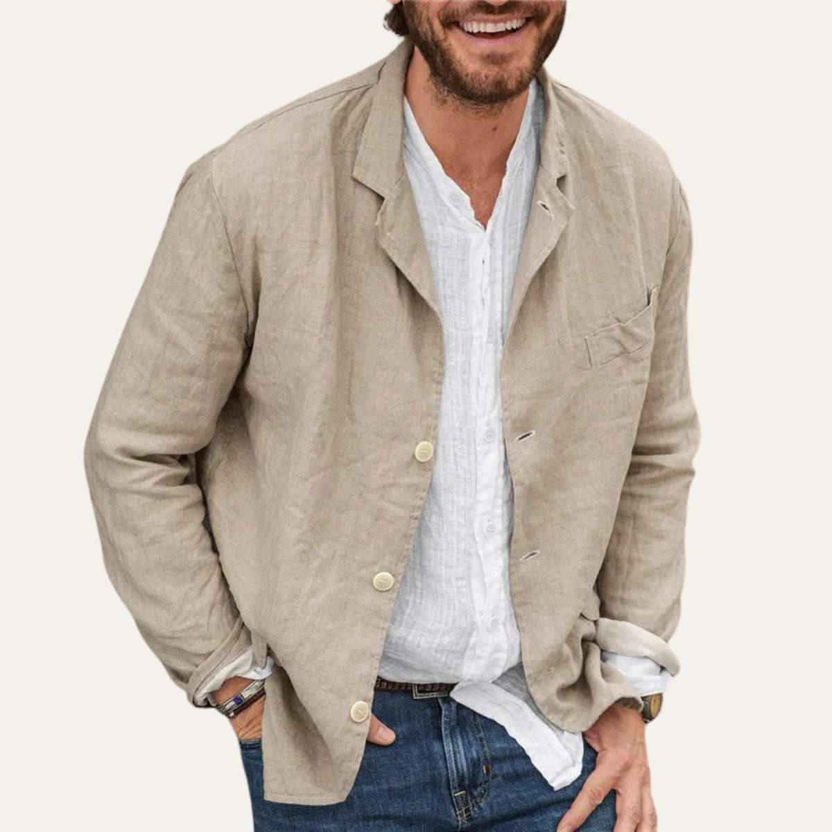 The Milan Men's Stylish Linen Jacket - Lightweight Blazer