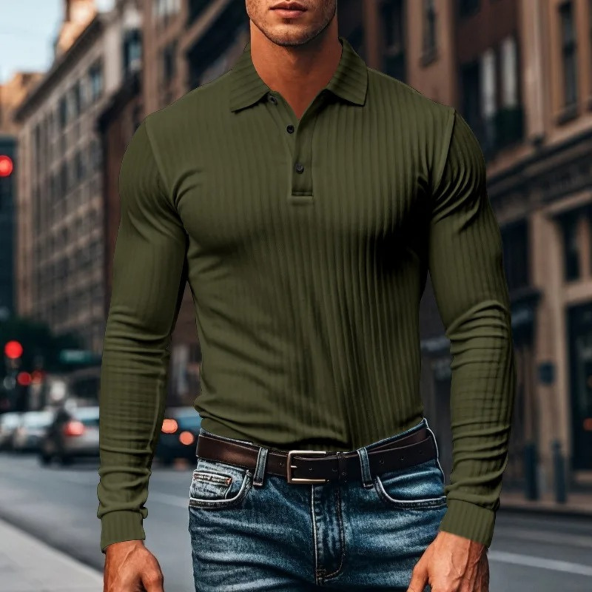 The Sorrento Men’s Ribbed Knitted Polo Shirt